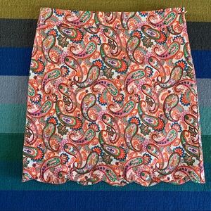 Talbots paisley skirt with a scallop hem•Size 10